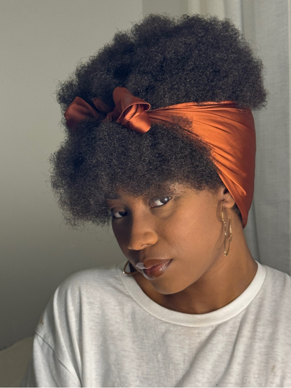 Foulard Chocolat Cuivré – Élégance lumineuse et chaleureuse